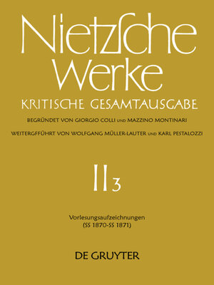 cover image of Vorlesungsaufzeichnungen (SS 1870--SS 1871)